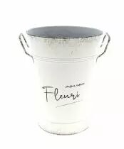 Vase Zinc \ Mon Coin Fleuri\  D18 H25 Blanc
