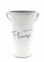 Vase Zinc \ Mon Coin Fleuri\  D20 H33 Blanc