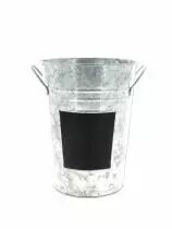 Vase Zinc Ardoise D20 H33 Naturel Vieilli